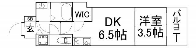スワンズシティ谷町ブリエ(1DK/5階)の間取り写真
