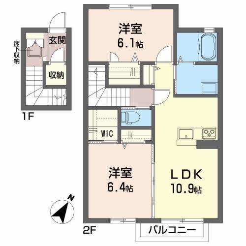 リバイブ D(2LDK/2階)の間取り写真