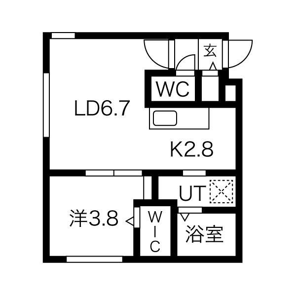 JEUNESSE N36(1LDK/4階)の間取り写真