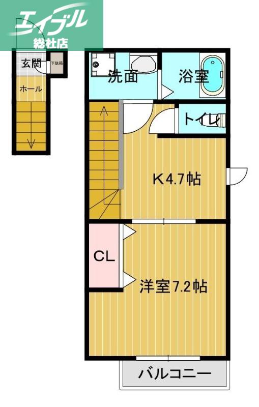 SHANTI COREB(1K/2階)の間取り写真