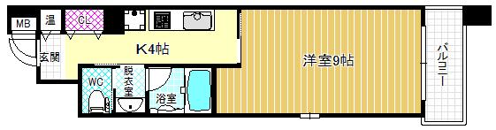 アムズメイプル扇町(1K/7階)の間取り写真