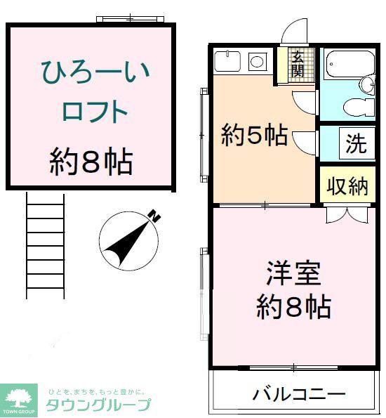 メゾンドマミ(1K/1階)の間取り写真