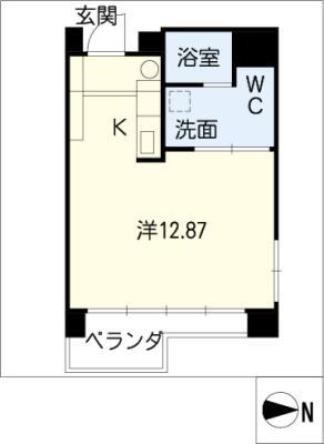 UD翔 羽島(ワンルーム/6階)の間取り写真