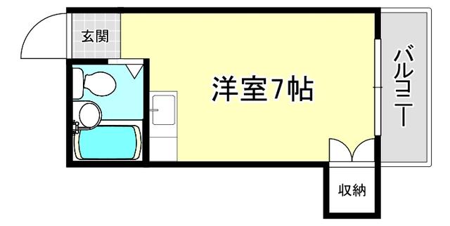 アパートメント摂津II(ワンルーム/4階)の間取り写真