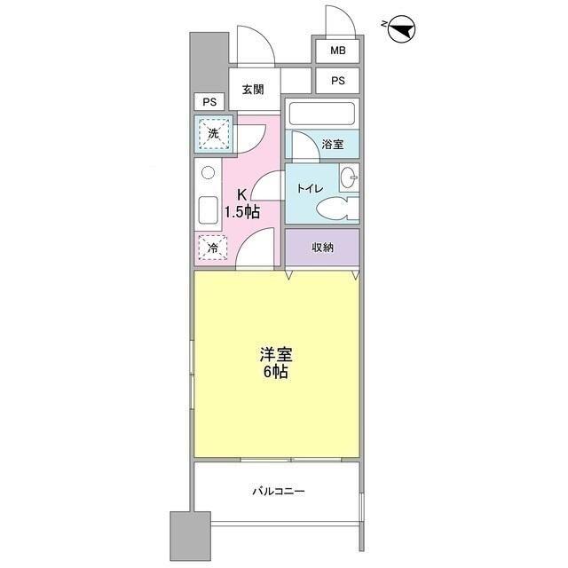 ロネスタR文京護国寺(1K/5階)の間取り写真