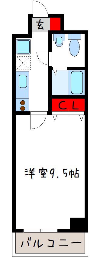 JINO平野(1K/3階)の間取り写真
