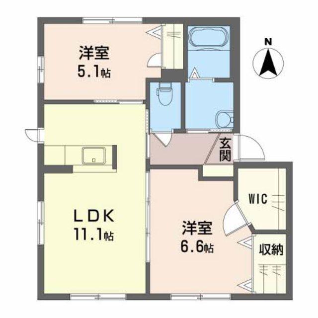 ダイヤメゾン(2LDK/1階)の間取り写真