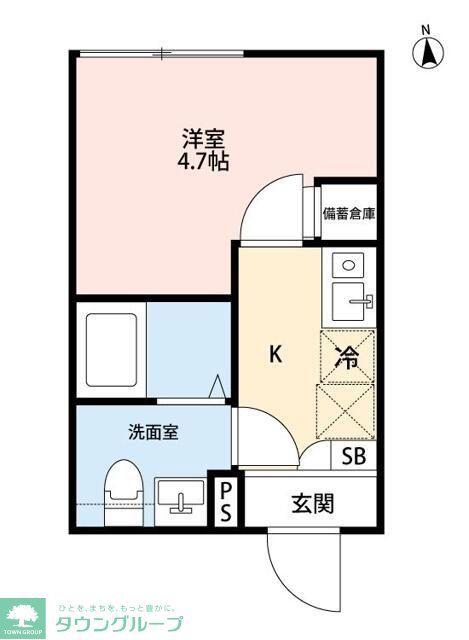 CIEL KAMIKITAZAWA(1K/1階)の間取り写真