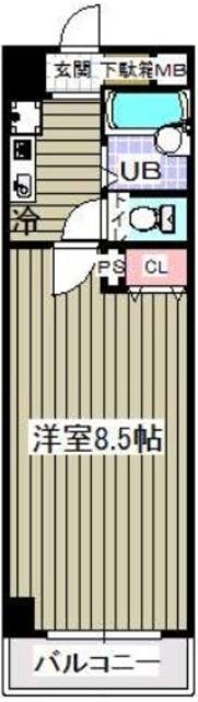 ガディス・パーク行徳壱番館(1K/4階)の間取り写真