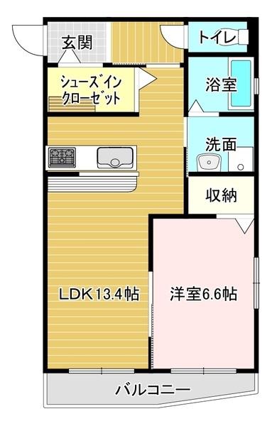 AMUZA STELLA(1LDK/1階)の間取り写真