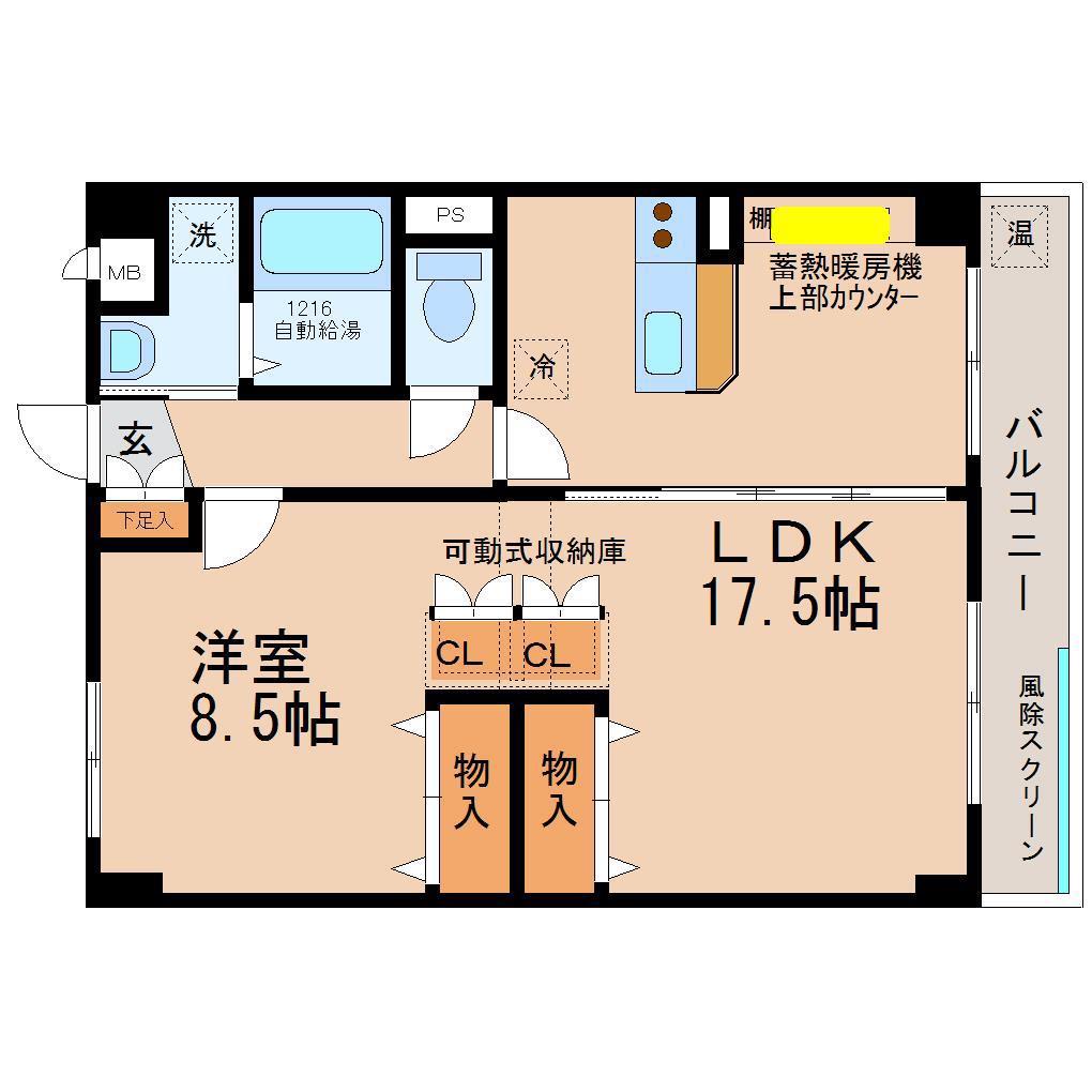 カシオペア(1LDK/2階)の間取り写真