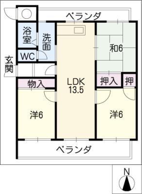 パークサイドM(3LDK/3階)の間取り写真