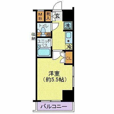 ソアブール高田馬場(1K/9階)の間取り写真