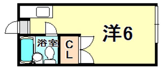 ホメット夙川(ワンルーム/1階)の間取り写真