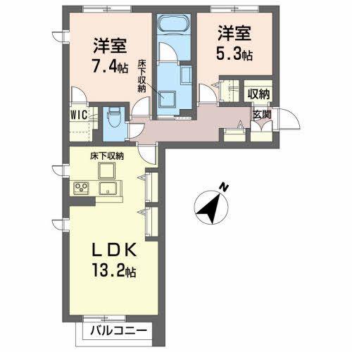 シャーメゾン泉ヶ丘(2LDK/1階)の間取り写真