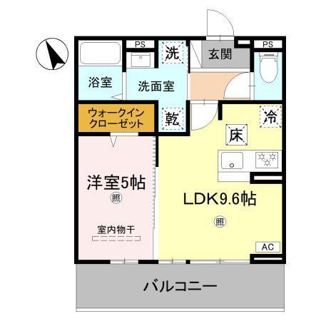 D S北条1丁目(1LDK/1階)の間取り写真