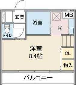 APT浄心(1K/3階)の間取り写真