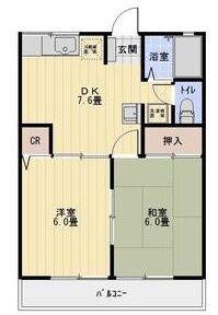 ドヌールII(2DK/2階)の間取り写真