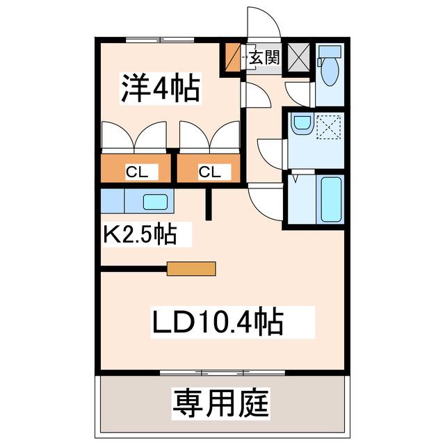 スカイ・ドリーム(1LDK/1階)の間取り写真