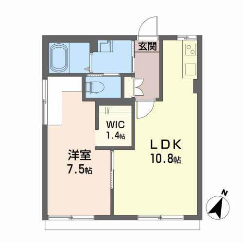 キャッスルバレーA(1LDK/1階)の間取り写真