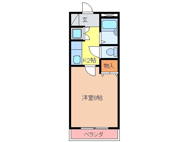 スターライト(1K/1階)の間取り写真
