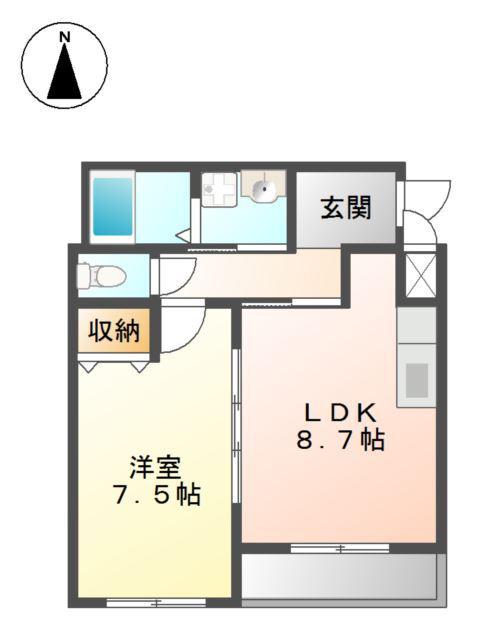 BLANC LIAISON(1LDK/2階)の間取り写真