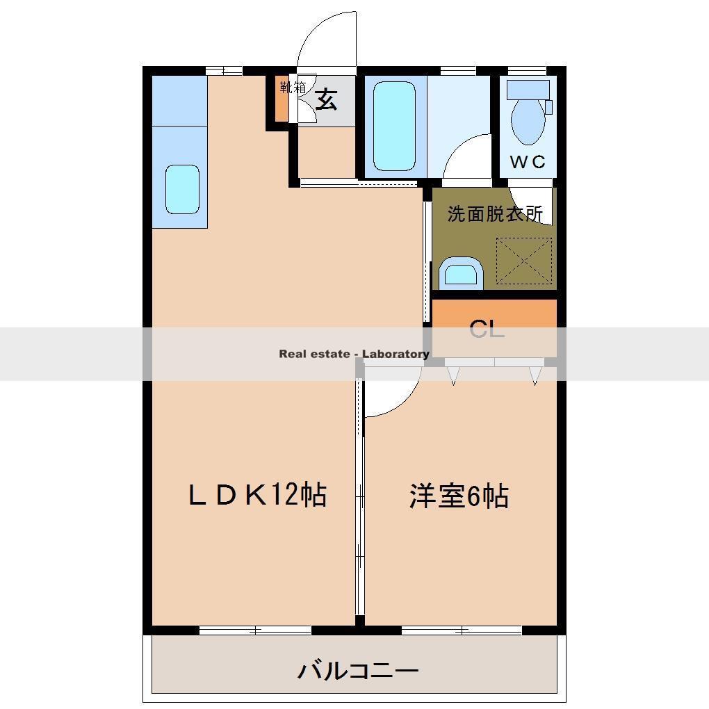 JHRIII(1LDK/4階)の間取り写真