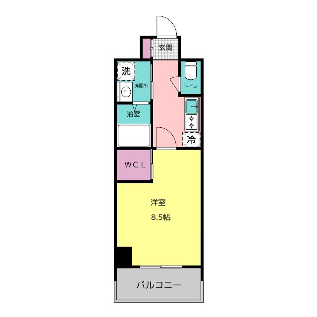 エンクレスト祇園(1K/2階)の間取り写真