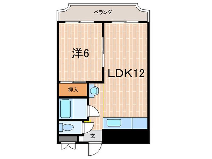 ラレジェール廣瀬(1LDK/3階)の間取り写真