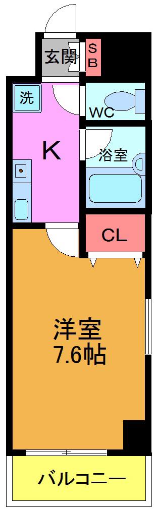 クオーレプロバンス船堀(1K/7階)の間取り写真