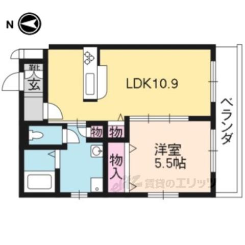 カスティーヨ・デ・アサヒ(1LDK/2階)の間取り写真