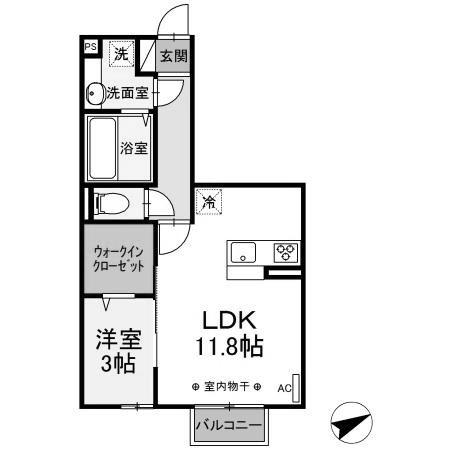 どんぐり3号(1LDK/2階)の間取り写真