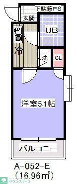ローズガーデンA52番館(1K/2階)の間取り写真