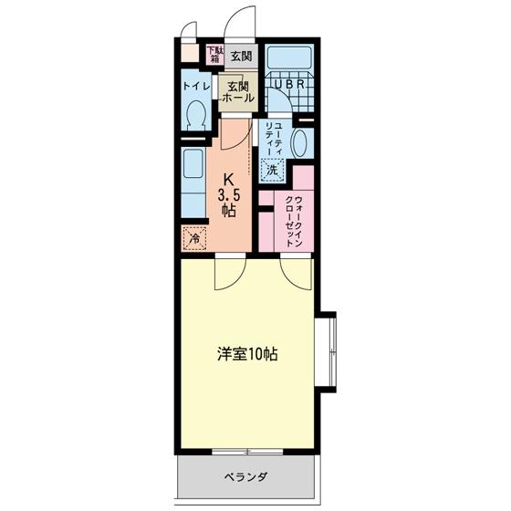 アグレアーブル永山(1K/1階)の間取り写真