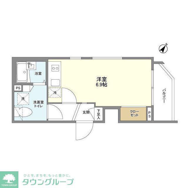 エスペランサ東神奈川(ワンルーム/3階)の間取り写真