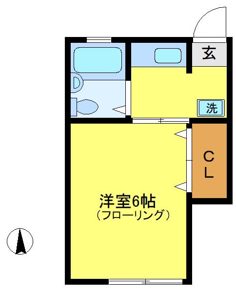 ハイツ幸楽(1K/1階)の間取り写真