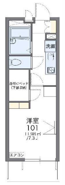 レオパレス中宗岡ドゥーエ(1K/1階)の間取り写真