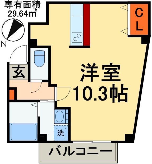 RUBY`S GARDEN MAKUHARI(ワンルーム/1階)の間取り写真
