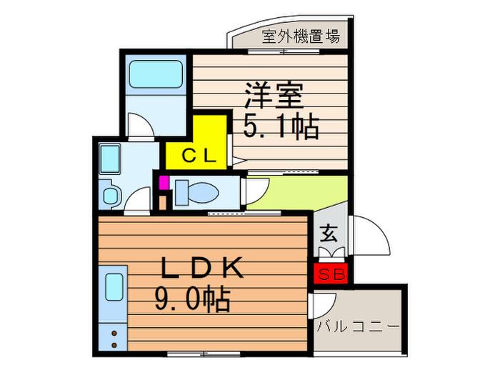 CRASSO KUZUHA(1LDK/3階)の間取り写真