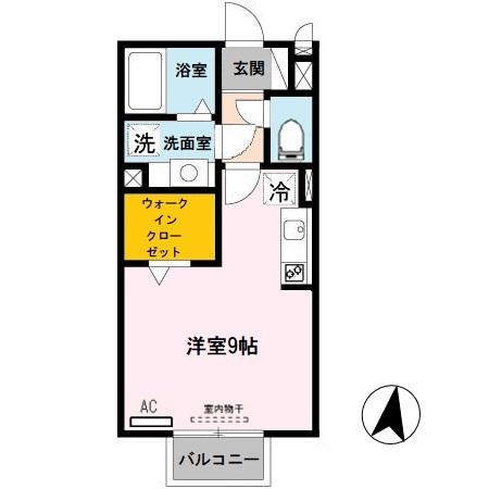 プリミエールリヴル(ワンルーム/2階)の間取り写真