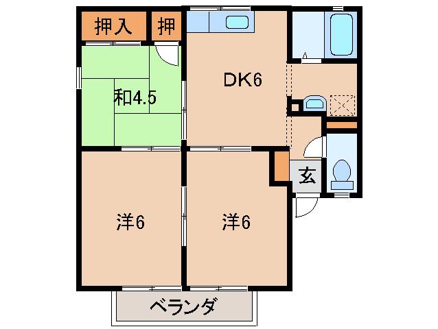 ヤマイチPLAZAサニータウン園部(3DK/2階)の間取り写真