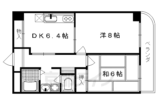 サンクレスト(2DK/1階)の間取り写真