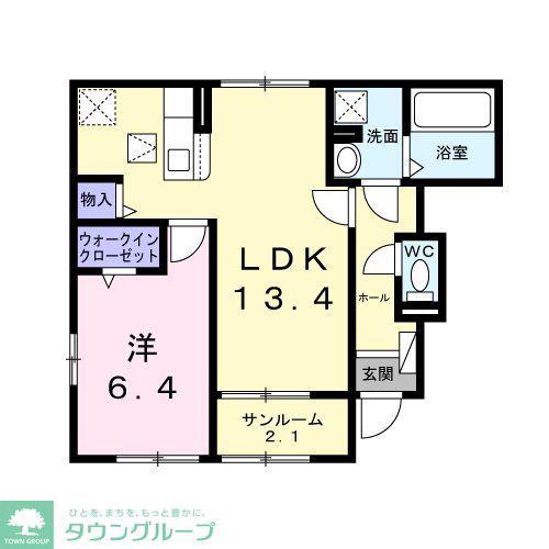 グレイス VI(1LDK/1階)の間取り写真