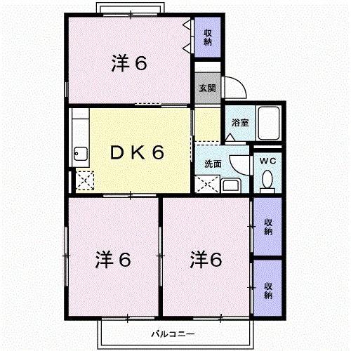 ハイツ吉田(3DK/2階)の間取り写真