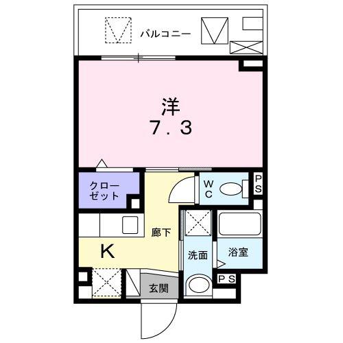 ヴァリ ヴィラージュ(1K/4階)の間取り写真