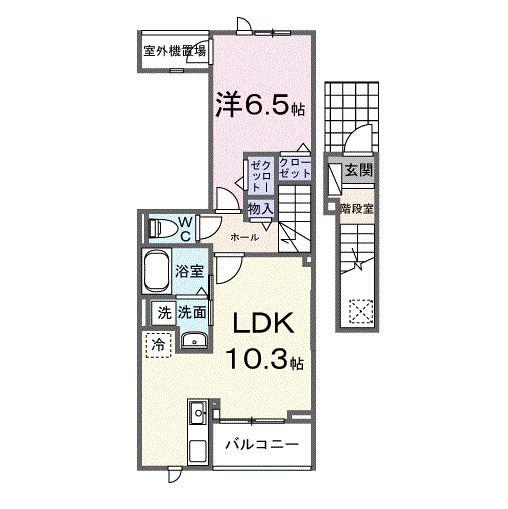 フィデールブリーゼ(1LDK/2階)の間取り写真
