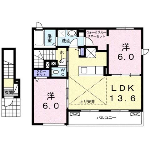 リブレM(2LDK/2階)の間取り写真