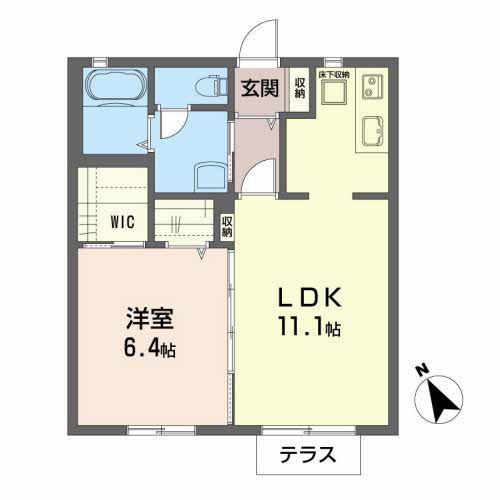 シャーメゾン・シュシュI(1LDK/1階)の間取り写真