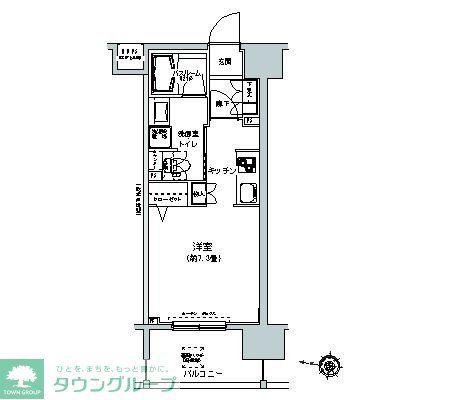 パークキューブ板橋本町(1K/12階)の間取り写真