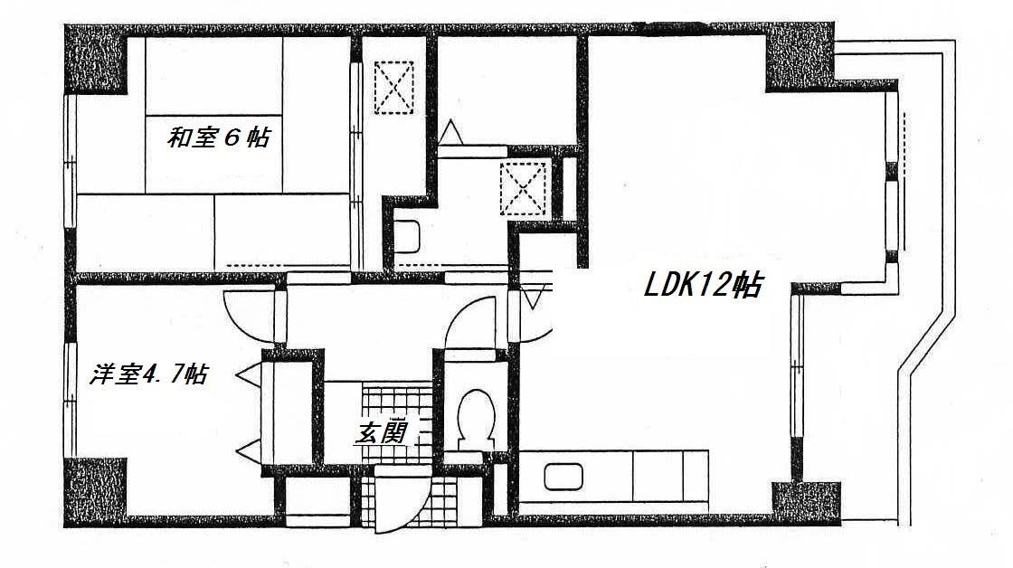 エスペランサ(2LDK/2階)の間取り写真